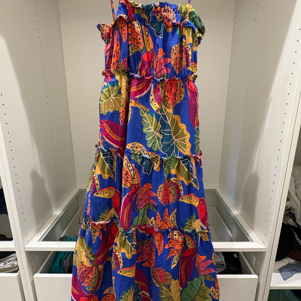 Farm rio beaks to bananas tiered midi dress